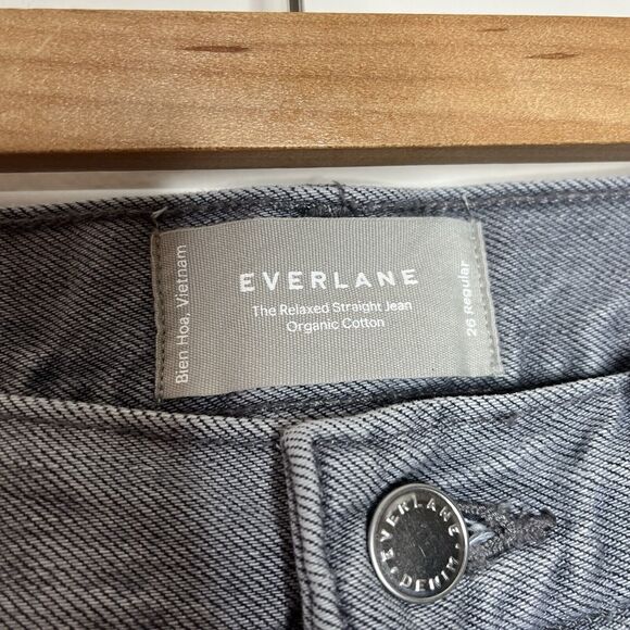 Everlane The Relaxed Straight Jean Gray Womens 26 Organic Cotton Button Fly - Picture 5 of 8
